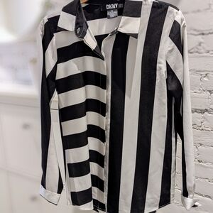 DKNY Striped Black and Ivory Blouse, size US XS